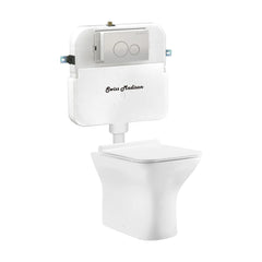 Swiss Madison Carre Wall-Hung Toilet Bundle 0.8/1.6 GPF Dual Flush in Glossy White - The Home Selection