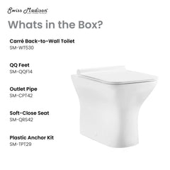 Swiss Madison Carre Wall-Hung Toilet Bundle 0.8/1.6 GPF Dual Flush in Glossy White - The Home Selection