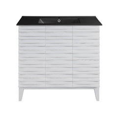 Swiss Madison Cascade 36 in. Bathroom Vanity With Black Ceramic Sink Top- SM-BV471B-C - The Home Selection
