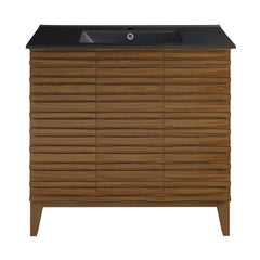 Swiss Madison Cascade 36 in. Bathroom Vanity With Black Ceramic Sink Top- SM-BV471B-C - The Home Selection