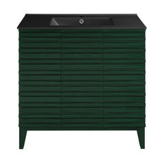 Swiss Madison Cascade 36 in. Bathroom Vanity With Black Ceramic Sink Top- SM-BV471B-C - The Home Selection