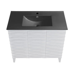 Swiss Madison Cascade 36 in. Bathroom Vanity With Black Ceramic Sink Top- SM-BV471B-C - The Home Selection