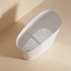 Swiss Madison Cascade II 48" Single Slipper Japanese Soaking Freestanding Bathtub in Matte White, Stool Included - SM-FB5901MW - The Home Selection