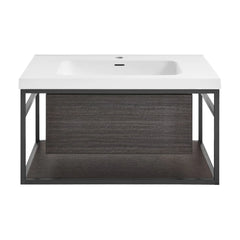 Swiss Madison Claire 30" Wall-Mounted Bathroom Vanity in Black Oak with Sink Top - SM-BV330B - The Home Selection