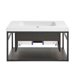 Swiss Madison Claire 30" Wall-Mounted Bathroom Vanity in Black Oak with Sink Top - SM-BV330B - The Home Selection