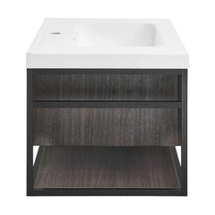 Swiss Madison Claire 30" Wall-Mounted Bathroom Vanity in Black Oak with Sink Top - SM-BV330B - The Home Selection