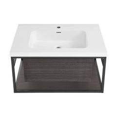 Swiss Madison Claire 30" Wall-Mounted Bathroom Vanity in Black Oak with Sink Top - SM-BV330B - The Home Selection