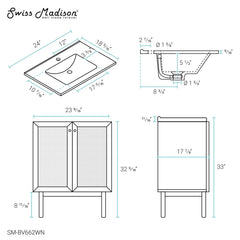 Swiss Madison Classé 24" Bathroom Vanity - SM-BV662 - The Home Selection