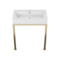 Swiss Madison Concorde 30" Rectangle Console Sink with Brushed Gold Legs - SM-CS0202BG - The Home Selection