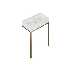 Swiss Madison Concorde 30" Rectangle Console Sink with Brushed Gold Legs - SM-CS0202BG - The Home Selection