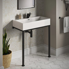 Swiss Madison Concorde 30" Rectangle Console Sink with Matte Black Legs - SM-CS0202MB - The Home Selection