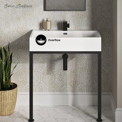Swiss Madison Concorde 30" Rectangle Console Sink with Matte Black Legs - SM-CS0202MB - The Home Selection