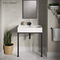 Swiss Madison Concorde 30" Rectangle Console Sink with Matte Black Legs - SM-CS0202MB - The Home Selection