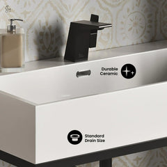 Swiss Madison Concorde 30" Rectangle Console Sink with Matte Black Legs - SM-CS0202MB - The Home Selection