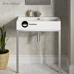 Swiss Madison Concorde 30" Rectangle Console Sink with Matte Silver Legs -S M-CS0202MS - The Home Selection