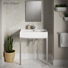Swiss Madison Concorde 30" Rectangle Console Sink with Matte Silver Legs -S M-CS0202MS - The Home Selection