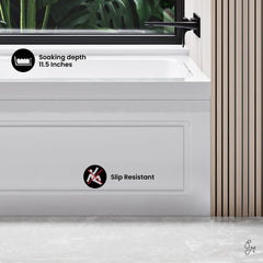 Swiss Madison Concorde 60" x 30" Right-Hand Drain Alcove Bathtub with Apron and Armrest - SM-AB0201GW - The Home Selection