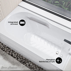 Swiss Madison Concorde 60" x 30" Right-Hand Drain Alcove Bathtub with Apron and Armrest - SM-AB0201GW - The Home Selection