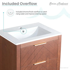 Swiss Madison Daxton 24" Bathroom Vanity in Walnut - ﻿﻿SM-BV372WN - The Home Selection