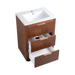 Swiss Madison Daxton 24" Bathroom Vanity in Walnut - ﻿﻿SM-BV372WN - The Home Selection