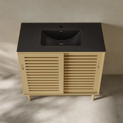 Swiss Madison Delice 36" Freestanding Bathroom Vanity in Natural Oak with Sink Top - SM-BV1201NO-MB - The Home Selection