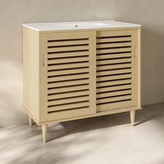 Swiss Madison Delice 36" Freestanding Bathroom Vanity in Natural Oak with Sink Top - SM-BV1201NO - The Home Selection
