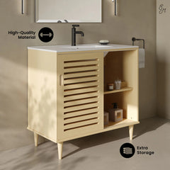 Swiss Madison Delice 36" Freestanding Bathroom Vanity in Natural Oak with Sink Top - SM-BV1201NO - The Home Selection