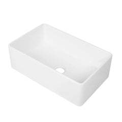 Swiss Madison Elegance 33" Single Basin Fireclay Farmhouse Kitchen Sink in Glossy White - SM-FS3802GW - The Home Selection
