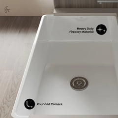 Swiss Madison Elegance 33" Single Basin Fireclay Farmhouse Kitchen Sink in Glossy White - SM-FS3802GW - The Home Selection
