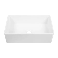 Swiss Madison Elegance 33" Single Basin Fireclay Farmhouse Kitchen Sink in Glossy White - SM-FS3802GW - The Home Selection