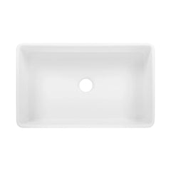 Swiss Madison Elegance 33" Single Basin Fireclay Farmhouse Kitchen Sink in Glossy White - SM-FS3802GW - The Home Selection