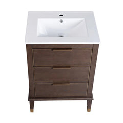 Swiss Madison Hugo 24" Freestanding Bathroom Vanity in Brown Oak with Sink Top - SM-BV390 - The Home Selection