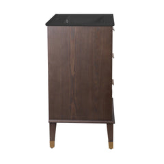 Swiss Madison Hugo 24 in. Brown Oak Bathroom Vanity With Black Ceramic Sink Top - SM-BV390MB - The Home Selection