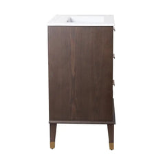 Swiss Madison Hugo 24 in. Brown Oak Bathroom Vanity With White, 3-Hole Ceramic Sink Top - SM-BV390-3 - The Home Selection
