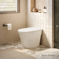 Swiss Madison Hugo H Power Flush Tankless Toilet 12" Rough-in 1 GPF Non-Electric ADA Toilet with Integrated Tank in Glossy White - SM-ST030 - The Home Selection