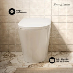 Swiss Madison Hugo H Power Flush Tankless Toilet 12" Rough-in 1 GPF Non-Electric ADA Toilet with Integrated Tank in Glossy White - SM-ST030 - The Home Selection