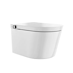 Swiss Madison Hugo H Wall-Hung Toilet in Glossy White with Manual Bidet and Supporting Frame - SM-WT3907GW - The Home Selection