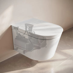Swiss Madison Hugo H Wall-Hung Toilet in Glossy White with Supporting Frame - SM-WT3906GW - The Home Selection