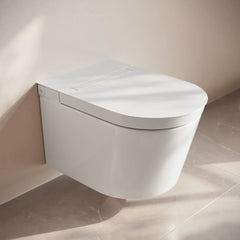 Swiss Madison Hugo H Wall-Hung Toilet in Glossy White with Supporting Frame - SM-WT3906GW - The Home Selection