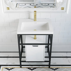 Swiss Madison Ivy 24" Freestanding Bathroom Vanity in Black with Sink Top - SM-BV83MB - The Home Selection