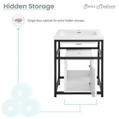 Swiss Madison Ivy 24" Freestanding Bathroom Vanity in Black with Sink Top - SM-BV83MB - The Home Selection