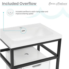 Swiss Madison Ivy 24" Freestanding Bathroom Vanity in Black with Sink Top - SM-BV83MB - The Home Selection