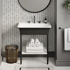 Swiss Madison Ivy 32" Solid Surface Console Sink in Matte Black - SM-CS830MB - The Home Selection