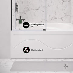 Swiss Madison Ivy 48'' x 32" Bathtub with Apron Left Hand Drain in White - SM-AB522 - The Home Selection