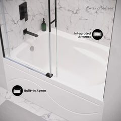 Swiss Madison Ivy 48'' x 32" Bathtub with Apron Left Hand Drain in White - SM-AB522 - The Home Selection