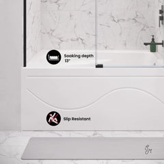 Swiss Madison Ivy 54'' x 30" Bathtub with Apron Right Hand Drain in White - SM-AB521 - The Home Selection