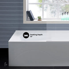 Swiss Madison Ivy 54 x 30 Right Drain Soaking Alcove Corner Apron Bathtub in Glossy White with Integrated Overflow, Drain Included - SM-AB0902GW - The Home Selection