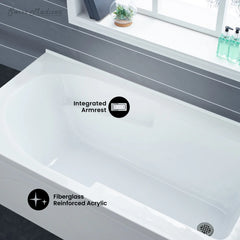 Swiss Madison Ivy 54 x 30 Right Drain Soaking Alcove Corner Apron Bathtub in Glossy White with Integrated Overflow, Drain Included - SM-AB0902GW - The Home Selection