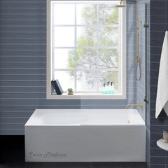 Swiss Madison Ivy 54 x 30 Right Drain Soaking Alcove Corner Apron Bathtub in Glossy White with Integrated Overflow, Drain Included - SM-AB0902GW - The Home Selection