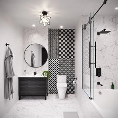 Swiss Madison Ivy 54 x 30 Skirted Left Drain Soaking Alcove Bathtub in Glossy White with Integrated Armrest - SM-AB520 - The Home Selection